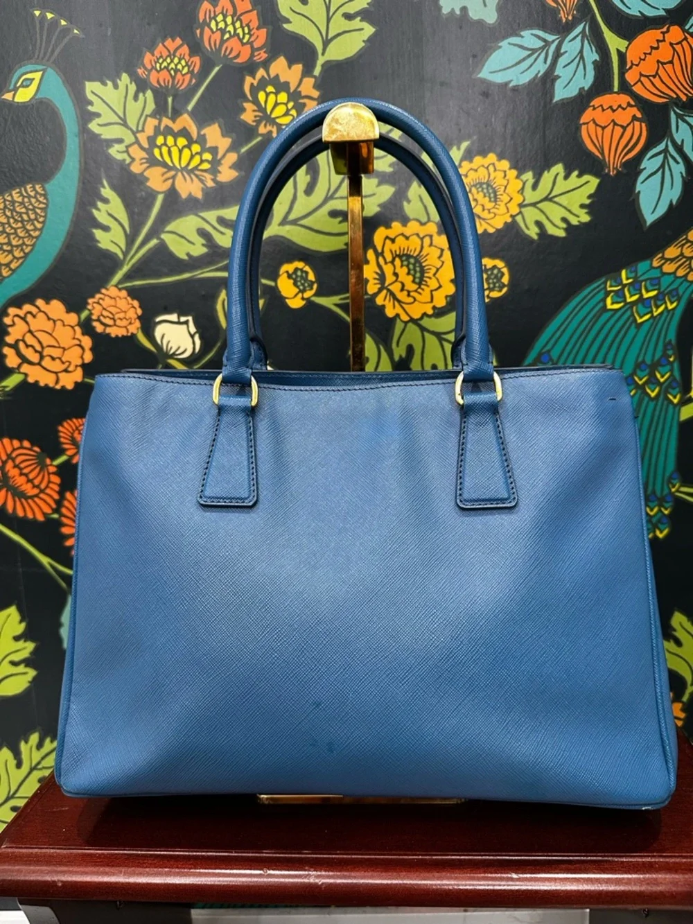 Prada Cobalto Saffiano Lux Galleria Double Zip Tote (C5) - Picture 12 of 17